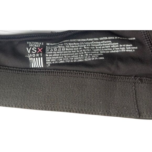 Victoria's Secret VSX Sport Black Racerback Medium Impact Bra - Picture 3 of 5